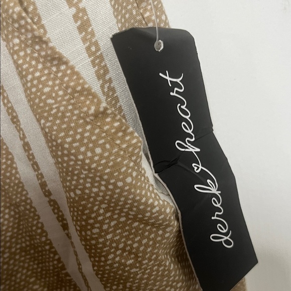 Derek Heart Tan and White Striped Pants Size Large - Picture 3 of 7